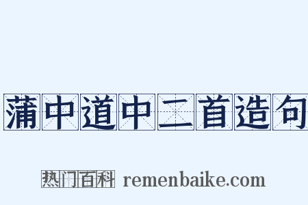 蒲中道中二首造句是什么意思的图片